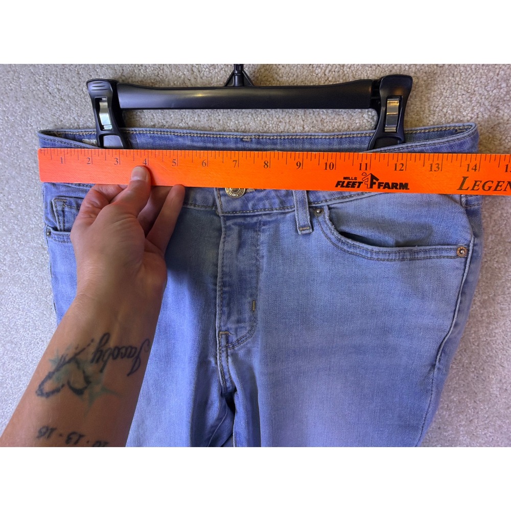 Levis Premium 711 Skinny Jeans‎ Womens 27x32 Light Blue Distressed Denim Pants - Picture 9 of 11